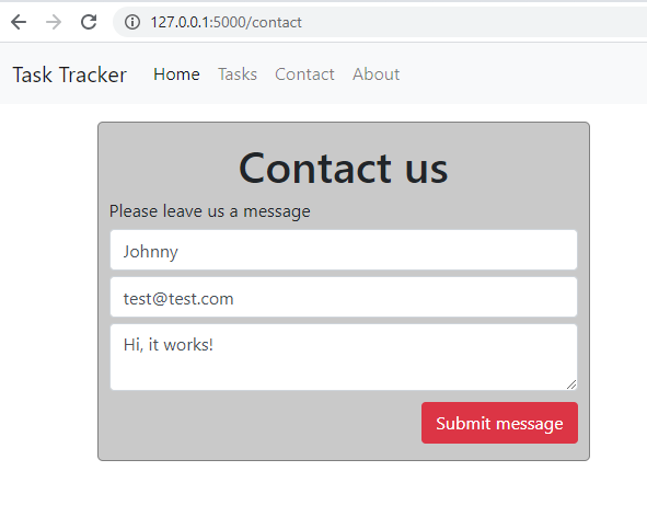 The contact form