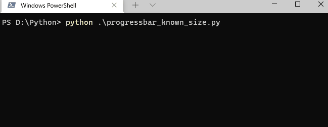 The progress bar shows the user how far the work is done
