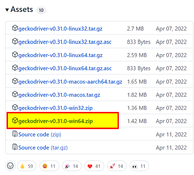 The driver zip file is at the end of the release note entry in the section Assets