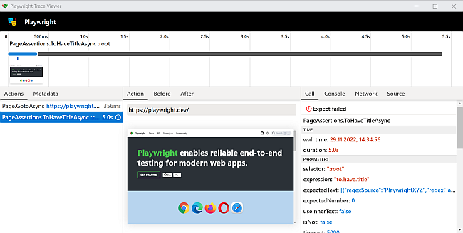 We can see the whole timeline and use the developer tools to inspect the page.
