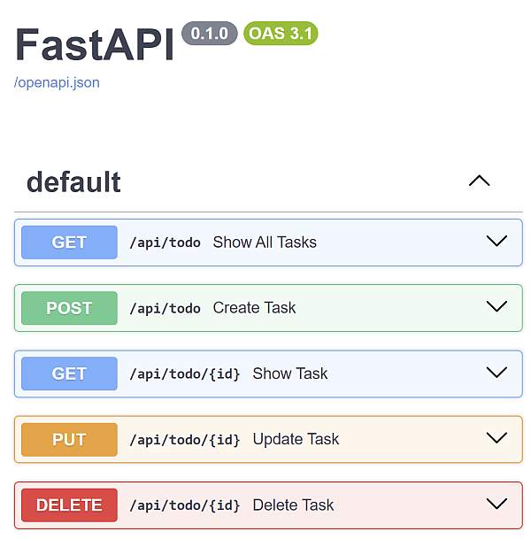The GET / main endpoint no longer shows up in the API documentation.