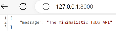 Our API runs on the same port, but this time in Docker.