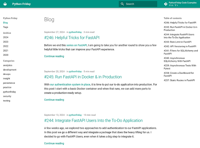 The posts are now inside the MkDocs blog.
