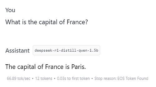 We asked for the capital of France and got Paris as an answer.